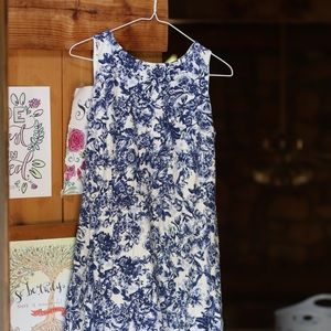 Anne Klein Blue Floral Dress. Size 12. Worn once.